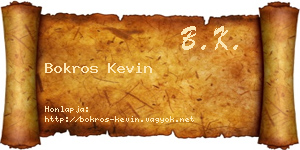 Bokros Kevin névjegykártya